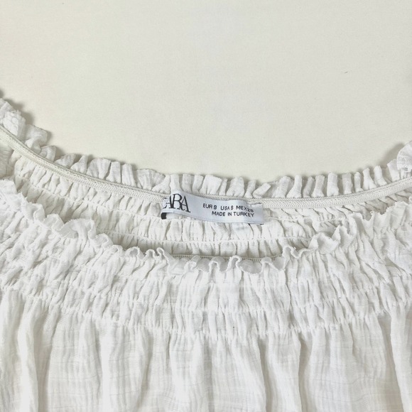 Ethereal Zara Peasant Top Off Shoulder Cottegecore Dainty Angelic Fairy Size S - Picture 10 of 12